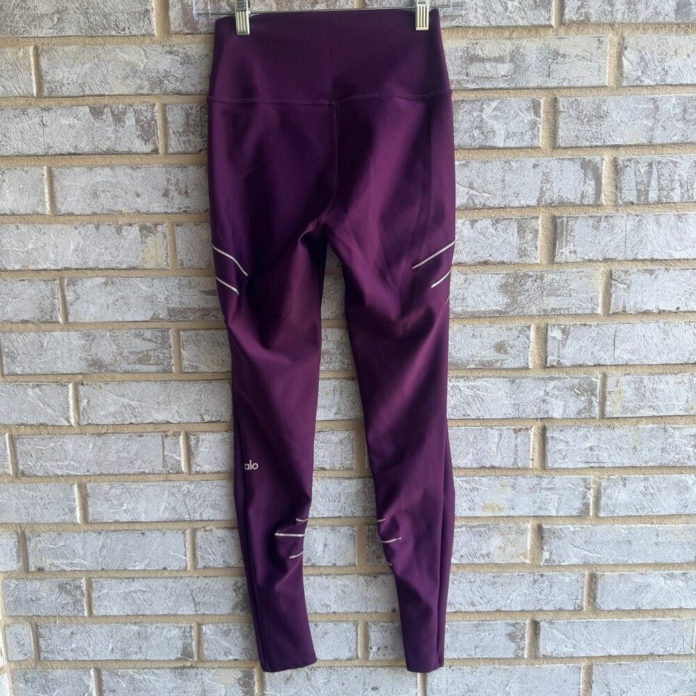ALO High-Waist Plum Purple Sequence Leggings Women's Size S - Picture 2 of 6